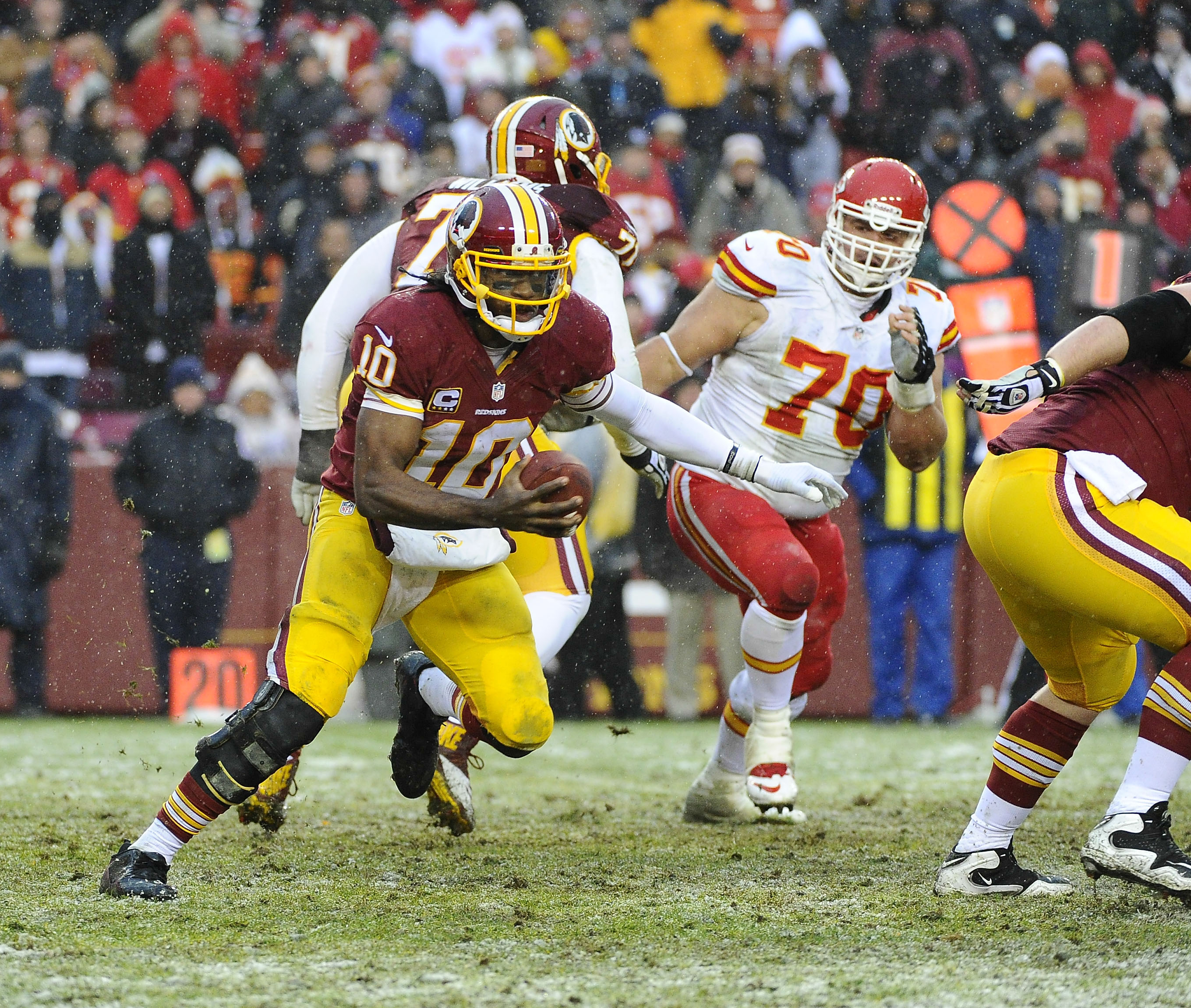 Washington Redskins' Robert Griffin III is sacked in the 1st