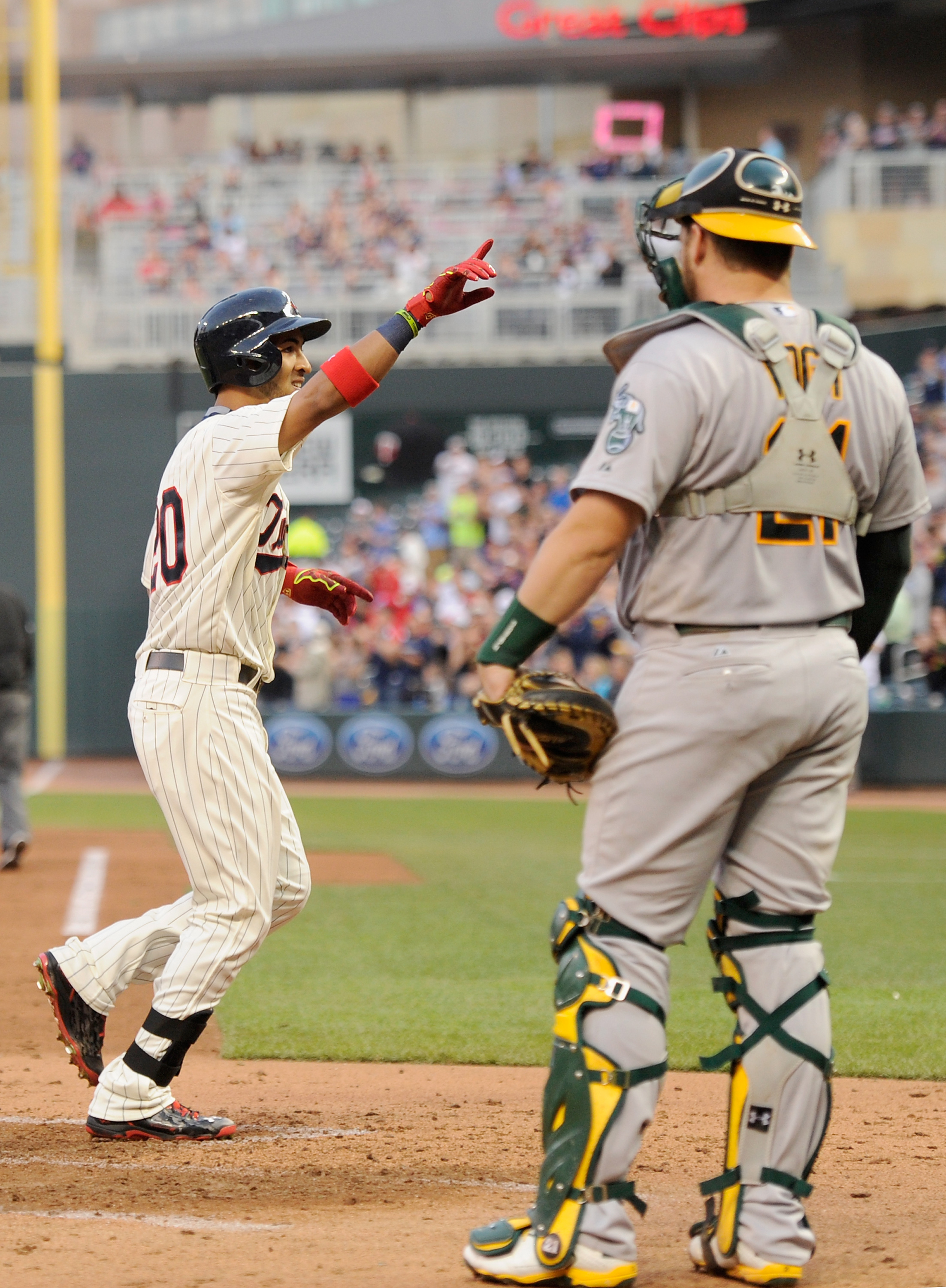 Eddie Rosario of the Minnesota Twins looks on before the game