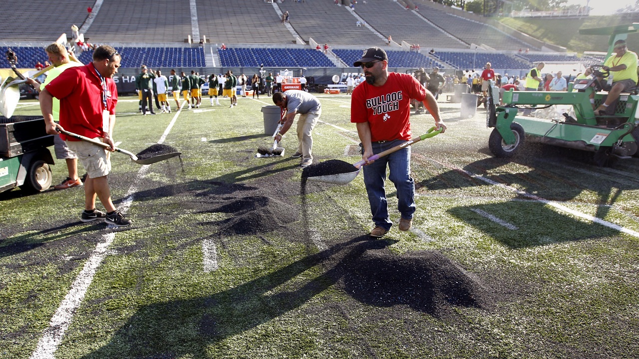 Prepping Tom Benson Hall of Fame Stadium 