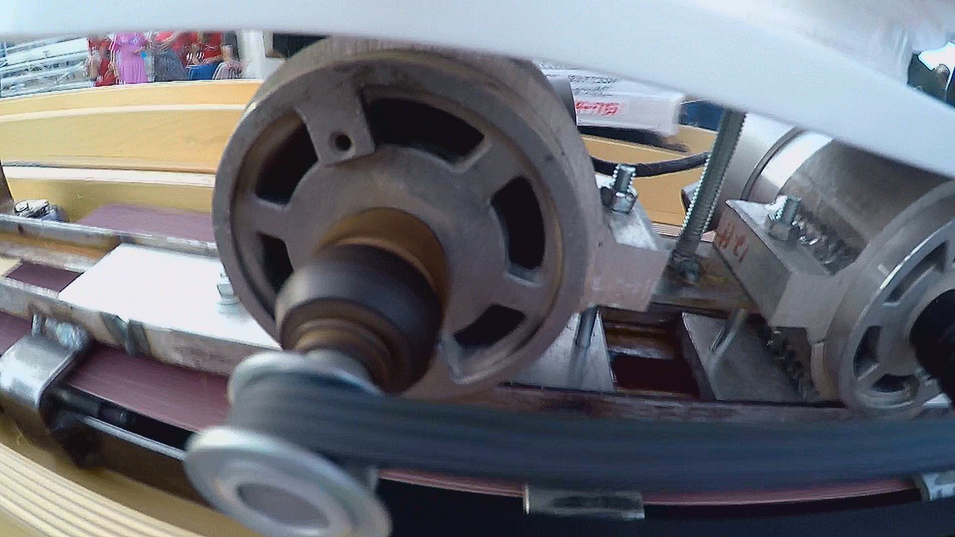 Belt sander racing rubs MN town the right way